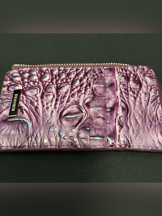 Brahmin Handbags - Sale Brahmin Passion Purple Lennon Croc-Embossed Zip Wallet EUC